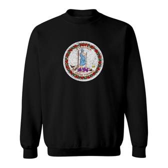 State Of Virginia Distressed Flag Gift Sweatshirt | Mazezy