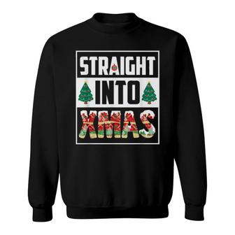 Straight Into Xmas Glitter Christmas Sweatshirt | Mazezy