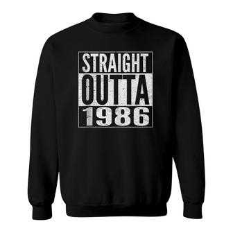 Straight Outta 1986 - Birthday Tank Top Sweatshirt | Mazezy