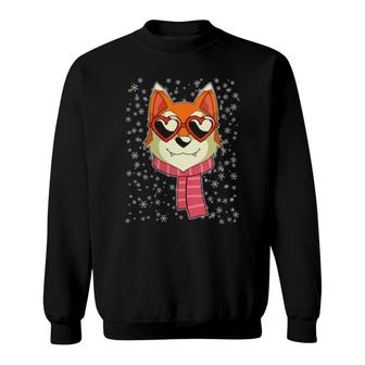 Sunglasses Winter Animal Dog Owner Snowflake Shiba Inu Sweatshirt | Mazezy