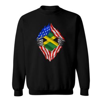 Super Jamaican Heritage Proud Jamaica Roots Usa Flag Sweatshirt | Mazezy