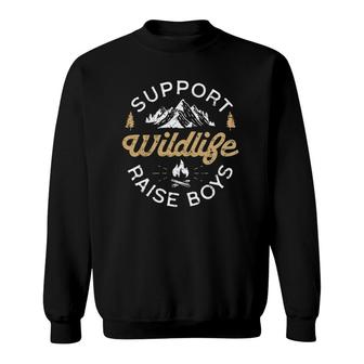 Support Wildlife Raise Boys - Parent, Mom & Dad Gift Sweatshirt | Mazezy