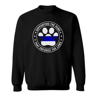 Supporting The Paws That Enforce The Laws Police Officer Sweatshirt | Mazezy