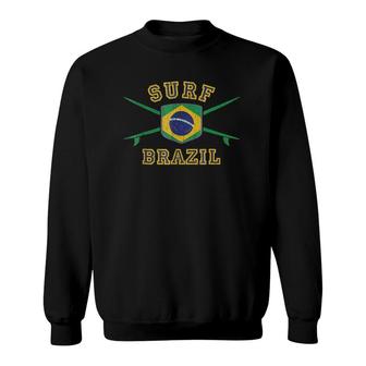 Surf Brazil Retro Brasil Flag Beach Surfing Tee Sweatshirt | Mazezy
