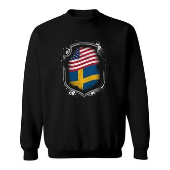 Swedish American Flags Of Sweden And America Sweatshirt | Mazezy