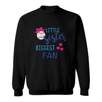 Sweet Little Sister Biggest Fan Baseball Sweatshirt - Thegiftio UK
