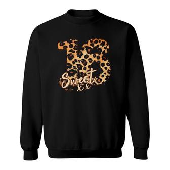 Sweet Sixteen Birthday Leopard Print Pattern Sweatshirt | Mazezy
