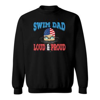 Swim Dad Funny Swimming Swimmer Cheer Daddy Gift Tee Sweatshirt | Mazezy