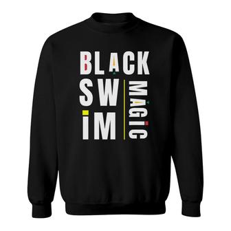 Swim Mom Of Black Swimmer African American Swimming Sweatshirt | Mazezy