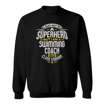 Swimming Coach T Gift Idea Superhero Swimming Sweatshirt | Mazezy
