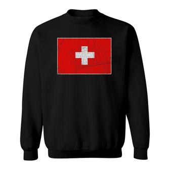 Switzerland Flag With Vintage Swiss National Colors Sweatshirt | Mazezy