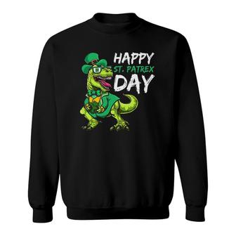 T Rex Dinosaur St Patrick's Day Toddler Boys Sweatshirt | Mazezy