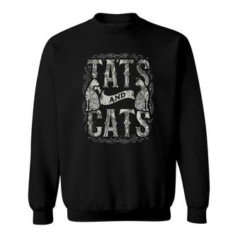 Tats And Cats Tattooist Tattoo Body Art Tattooing Cat Kitten Sweatshirt | Mazezy
