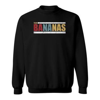 Team Bananas Challenge Distressed Color Funny Banana Sweatshirt | Mazezy