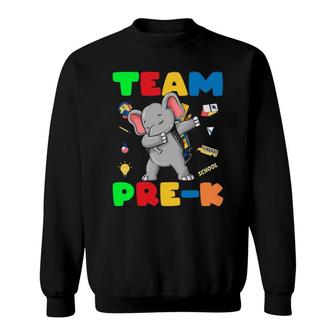 Team Pre K Elephant Dabbing Back To School Sweatshirt | Mazezy