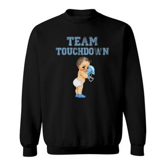 Team Touchdown Boy Gender Reveal Baby Shower Tutu Gift Sweatshirt | Mazezy