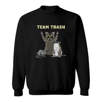 Team Trash Opossum Raccoon Rat Funny Animals Garbage Gang Sweatshirt - Thegiftio UK