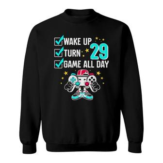 Teen Boy Girl Gamer Birthday 29 Years Old Level 29 Unlocked Sweatshirt | Mazezy
