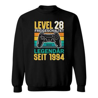 Teens Level 28 Jahre Geburtstags Junge Gamer 1994 Geburtstag Langarm Sweatshirt | Mazezy