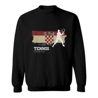Tennis Croatia Flag Team Tennis Player Tennis Sweatshirt | Mazezy