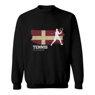 Tennis Denmark Flag Team Tennis Player Tennis Sweatshirt | Mazezy