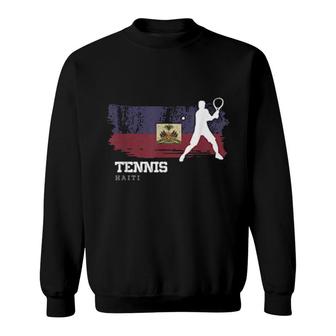Tennis Haiti Flag Team Tennis Player Tennis Sweatshirt | Mazezy