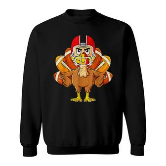 Thanksgiving Turkey Football Player Sweatshirt | Mazezy
