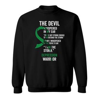 The Devil- Depression Awareness Support Ribbon Pullover Sweatshirt | Mazezy