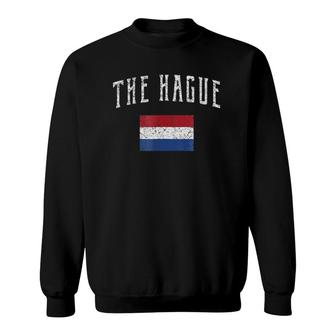 The Hague Netherlands Flag Distressed Vintage Sweatshirt | Mazezy
