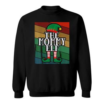 The Mommy Elf Matching Family Group Christmas Party Pajama Sweatshirt | Mazezy