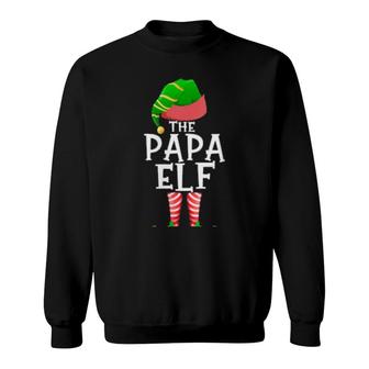 The Papa Elf Matching Family Group Christmas Party Pajama Sweatshirt | Mazezy
