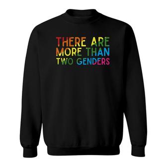 There Are More Than Two Genders Lgbt Rainbow Flag Support Sweatshirt | Mazezy