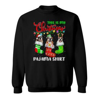 This Is My Christmas Pajama English Bulldog Dog Xmas Lights Sweatshirt | Mazezy