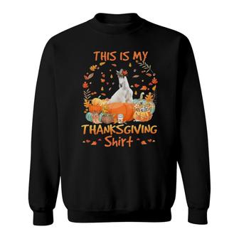 This Is My Thanksgiving , Horse Thanksgiving , Autumn Leaves Gift Sweatshirt | Mazezy