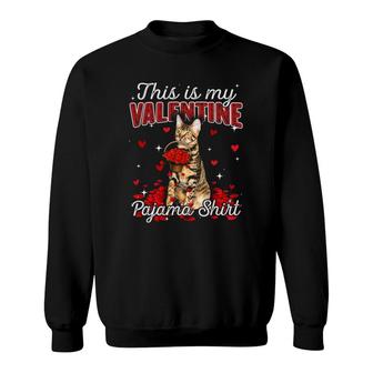 This Is My Valentine Pajama Toyger Cat Sweatshirt | Mazezy