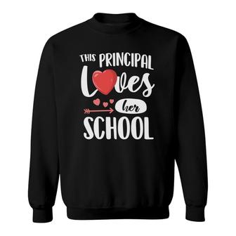 This Teacher Loves Her School Teacher Gift Valentine Day Sweatshirt | Mazezy