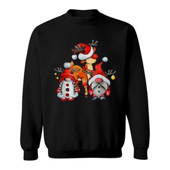 Three Garden Reindeer Gnomes Swedish Tomtes Scandinavian Sweatshirt | Mazezy