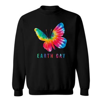 Tie Dye Butterfly Lover Earth Day 2021 Costume Environmental Sweatshirt | Mazezy