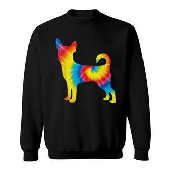 Tie Dye Chihuahua Rainbow Print Sweatshirt | Mazezy