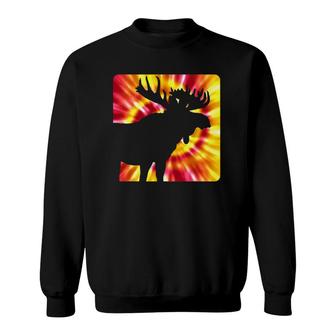 Tie Dye Moose For Moose Lovers Sweatshirt | Mazezy