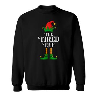 Tired Elf Matching Family Group Christmas Party Pajama Sweatshirt | Mazezy