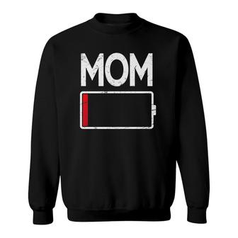 Tired Mom Mommy Low Battery Mothers Day Gift Sweatshirt | Mazezy