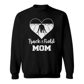 Track And Field Mom Heart Funny Athletic Sweatshirt | Mazezy