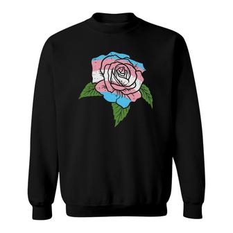 Transgender Rose Pocket Flower Trans Pride Flag Lgbt Sweatshirt | Mazezy