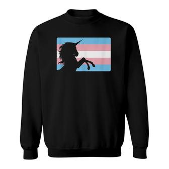 Transgender Unicorn Pride Flag Gift Trans Women Men Sweatshirt | Mazezy