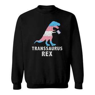 Transsaurus Rex Dinosaur In Transgender Flag For Trans Pride Sweatshirt | Mazezy