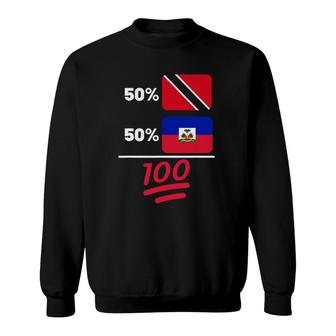Trinidadian Plus Haitian Mix Flag Heritage Gift Sweatshirt | Mazezy