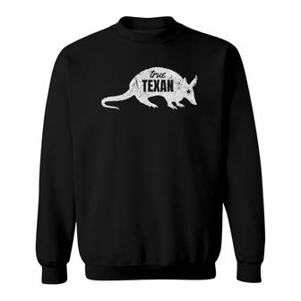 True Texan Armadillo Star Vintage Texas Resident Sweatshirt | Mazezy