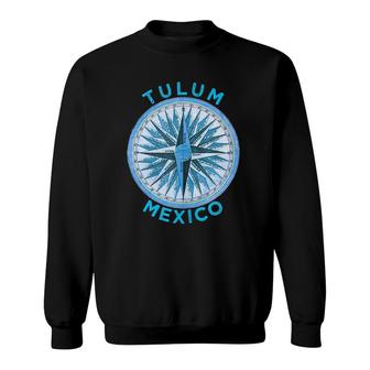 Tulum, Mexico Design Vintage Tulum, Mexico Compass Rose Sweatshirt | Mazezy