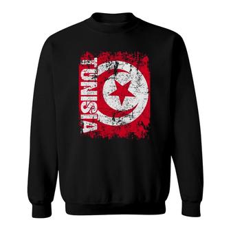 Tunisia Flag Vintage Distressed Tunisia Sweatshirt | Mazezy